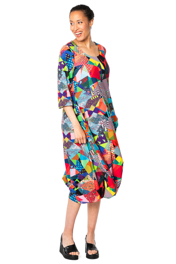 Aino Elsa Multicolour Art Light Print Dress