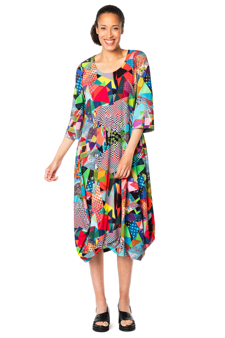Aino Elsa Multicolour Art Light Print Dress