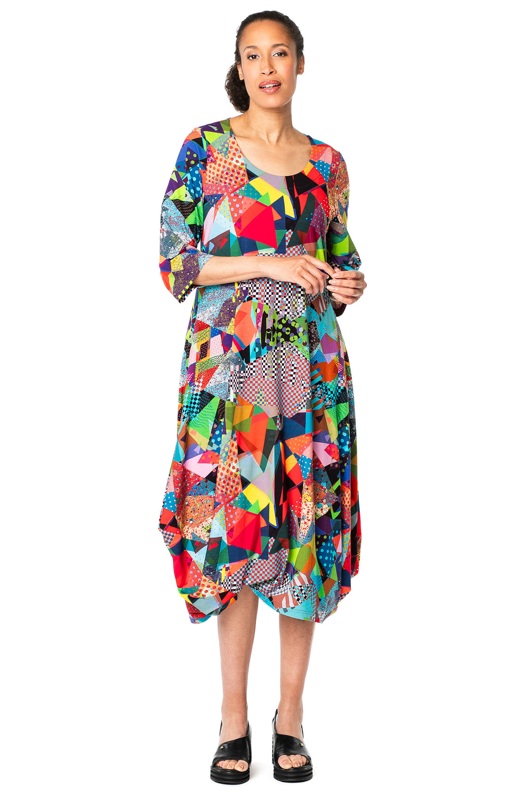 Aino Elsa Multicolour Art Light Print Dress
