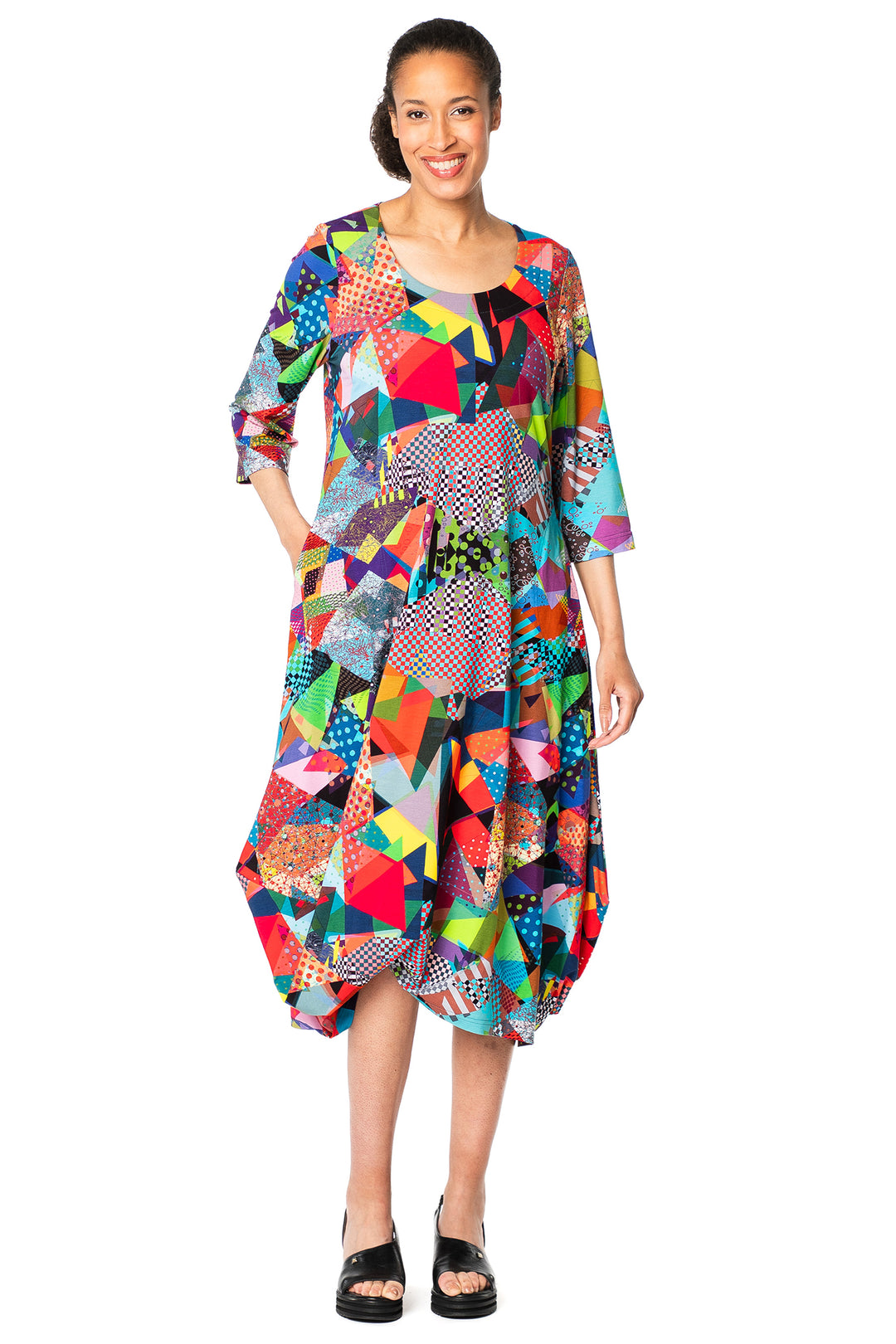 Aino Elsa Multicolour Art Light Print Dress