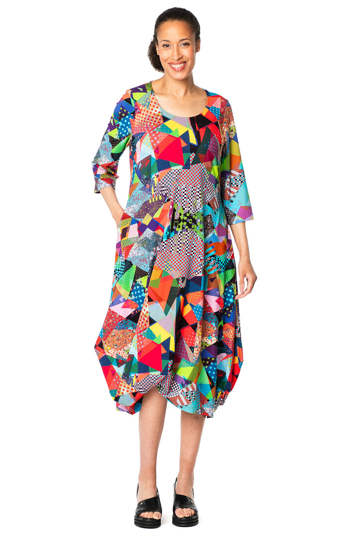 Aino Elsa Multicolour Art Light Print Dress