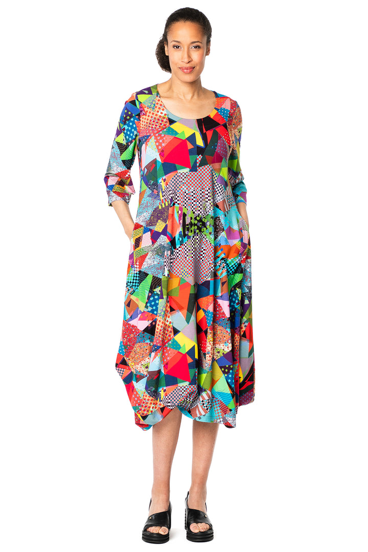 Aino Elsa Multicolour Art Light Print Dress