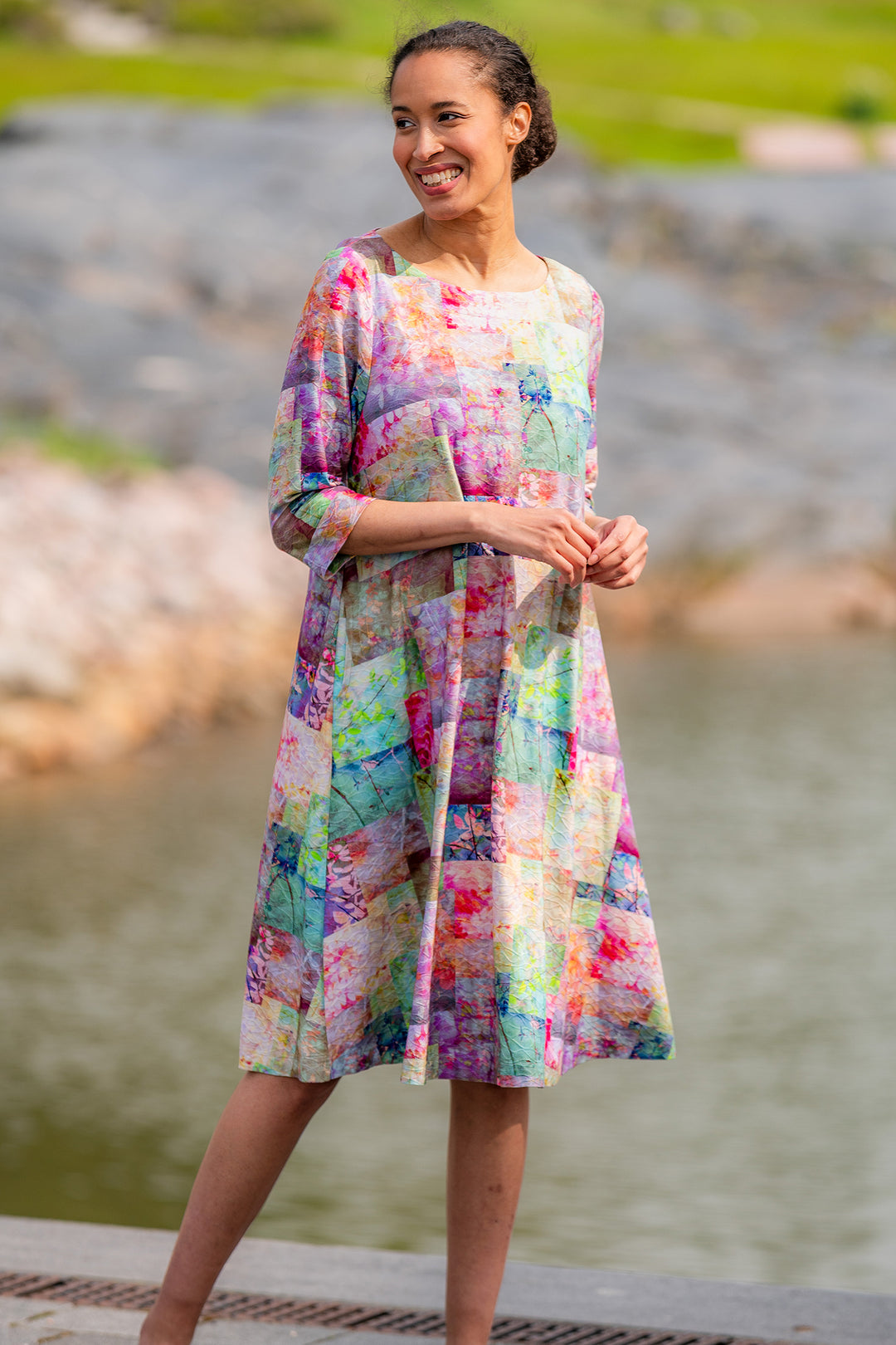 Aino Fiorina Multicolour Niramaru Print Dress