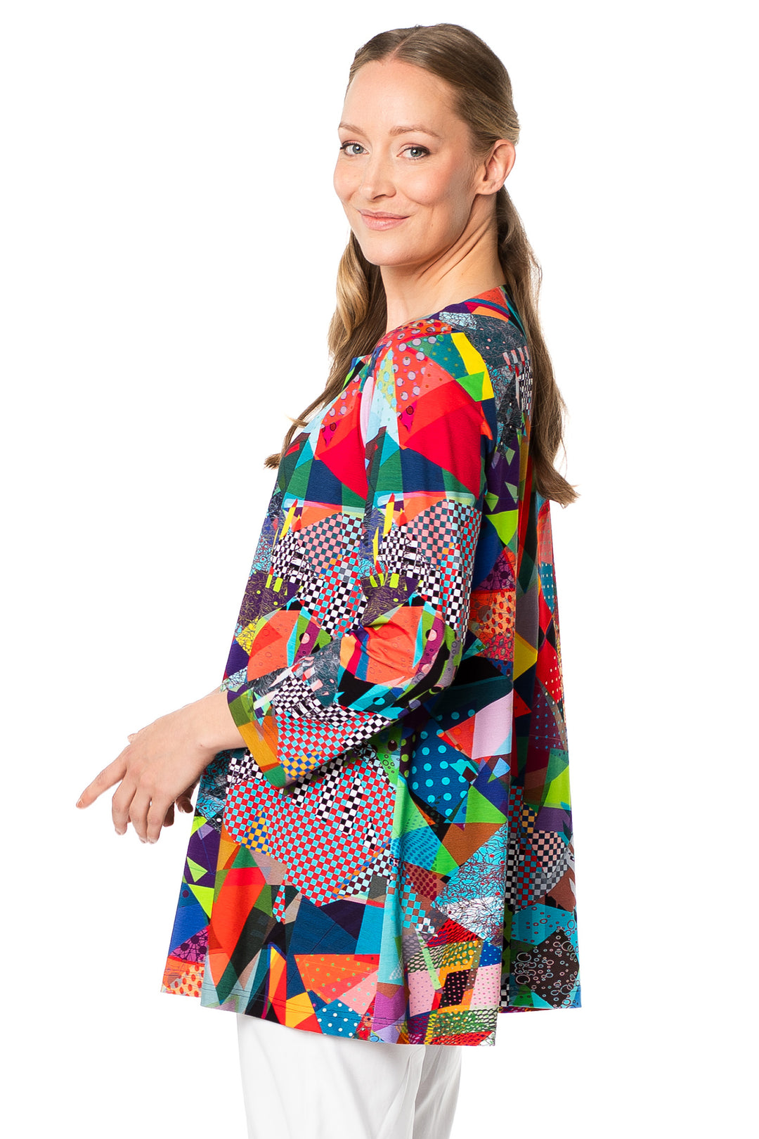 Aino Leene Multicolour Art Light Prrint Tunic Top