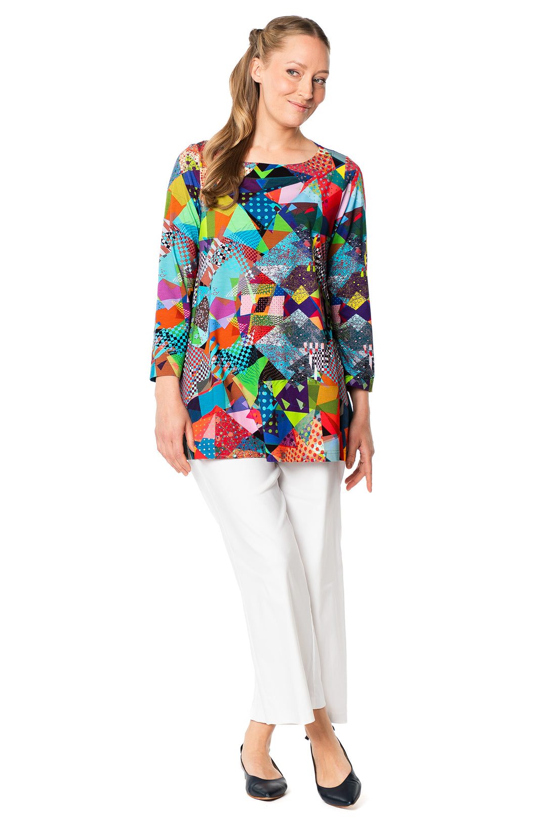 Aino Leene Multicolour Art Light Prrint Tunic Top