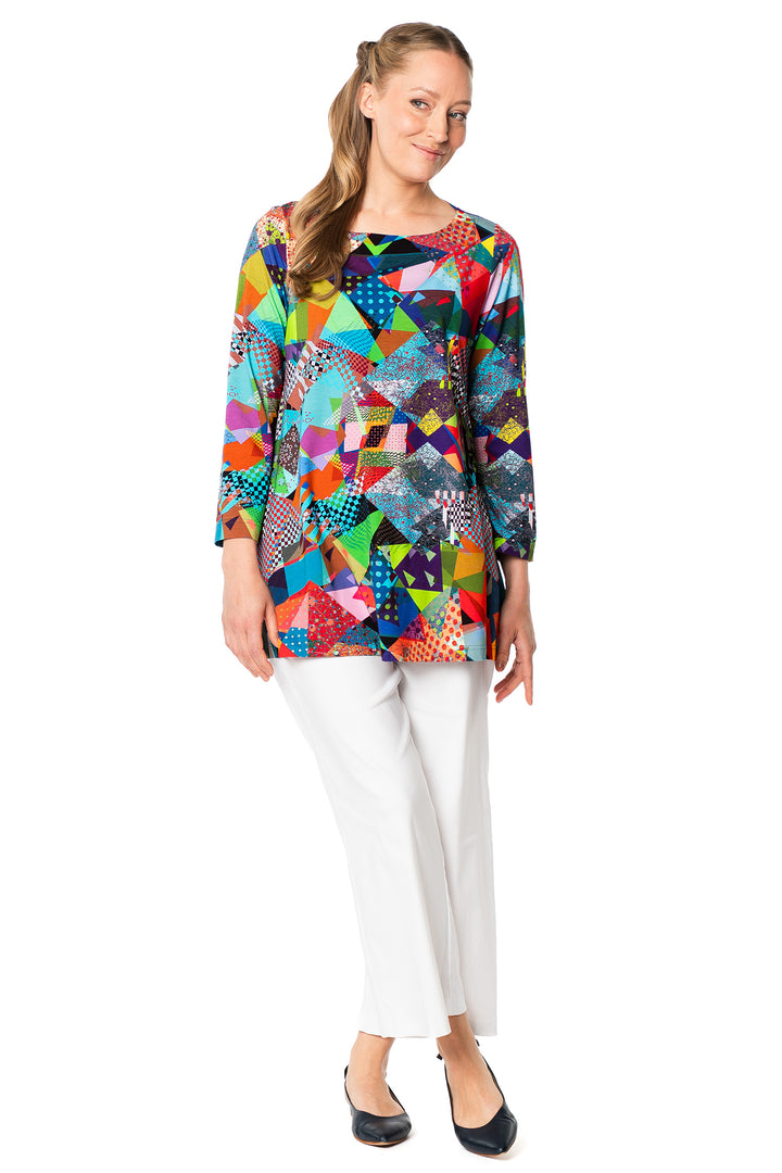 Aino Leene Multicolour Art Light Prrint Tunic Top