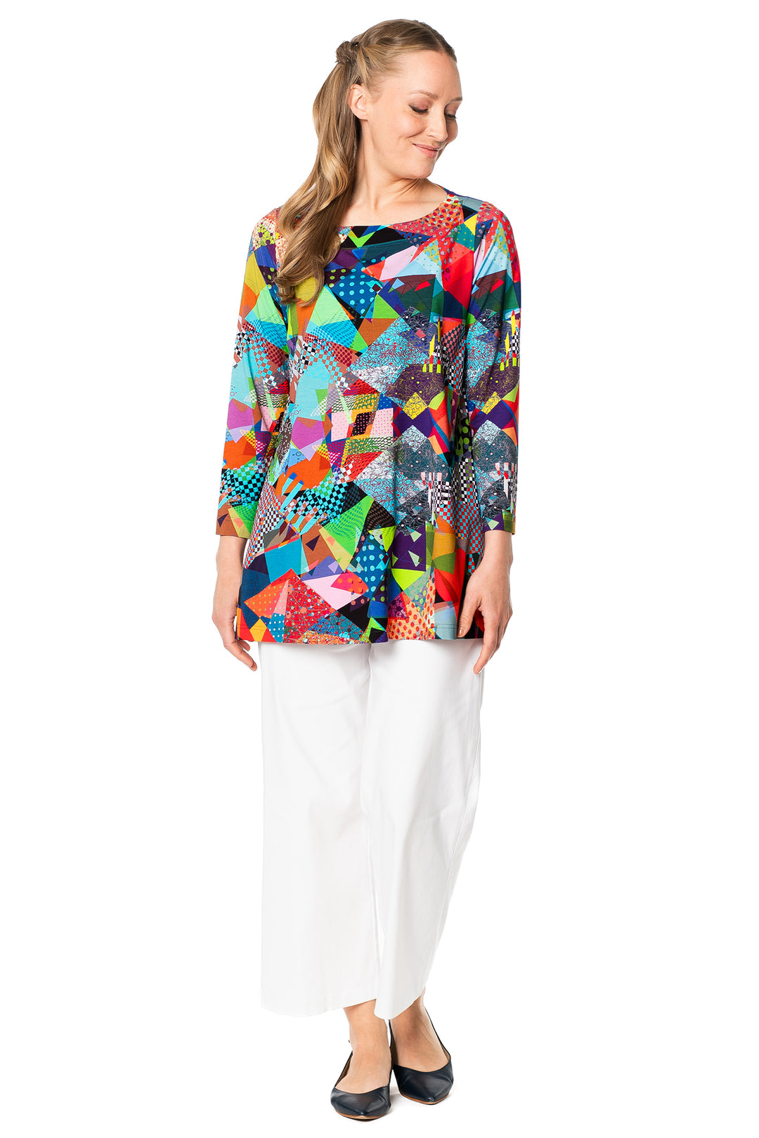 Aino Leene Multicolour Art Light Prrint Tunic Top