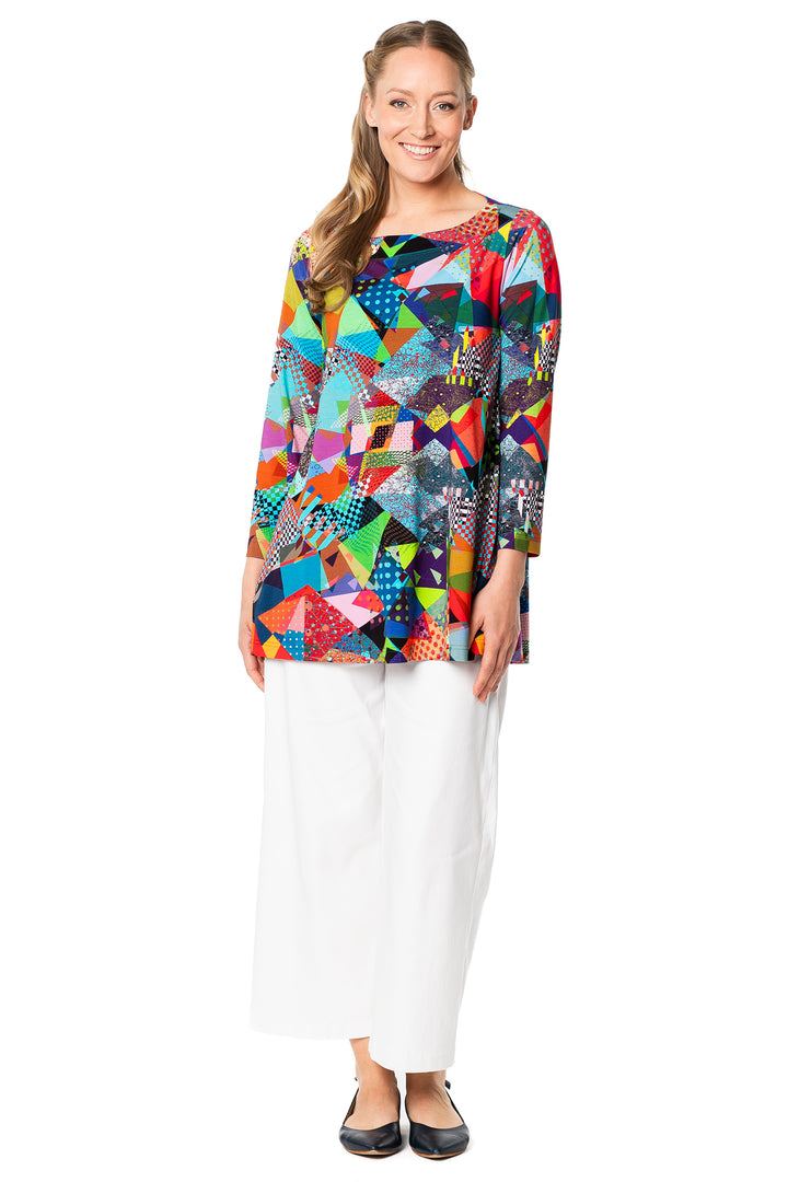 Aino Leene Multicolour Art Light Prrint Tunic Top