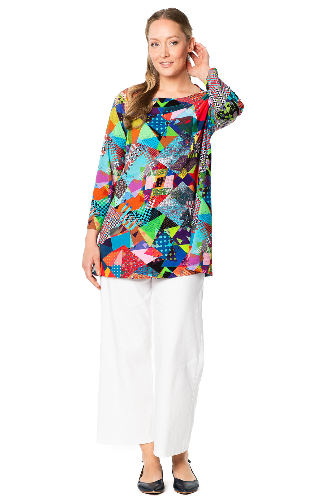 Aino Leene Multicolour Art Light Prrint Tunic Top