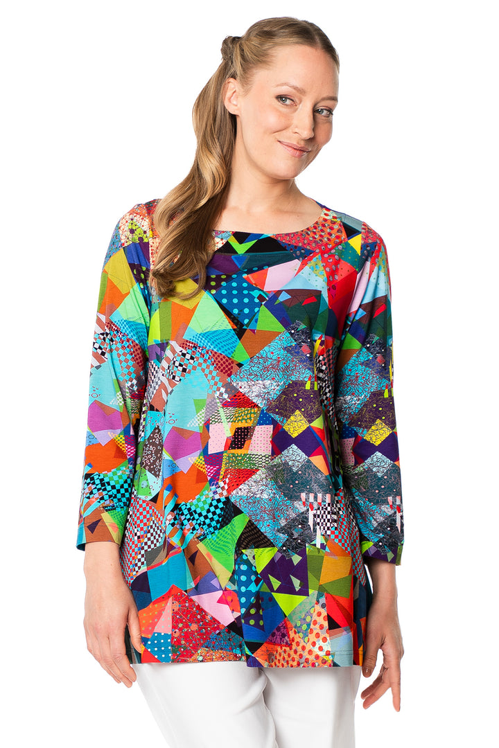Aino Leene Multicolour Art Light Prrint Tunic Top