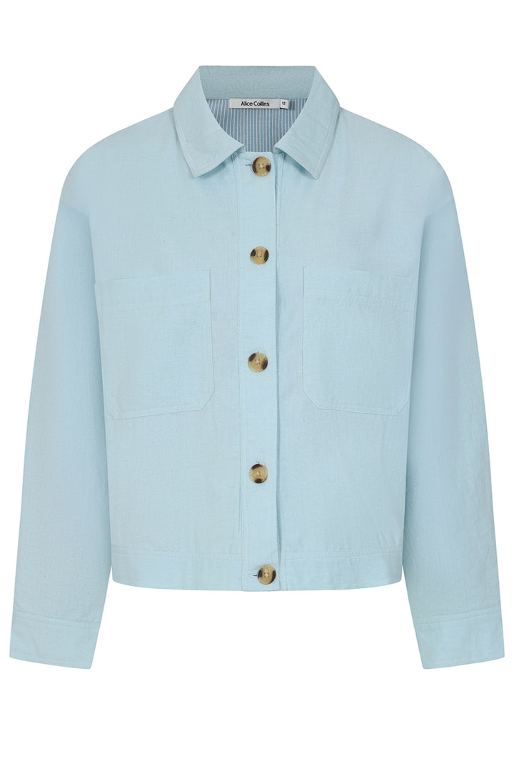 Alice Collins Casey Lined Jacket Chalk Blue 034S334 - Shirley Allum Boutique