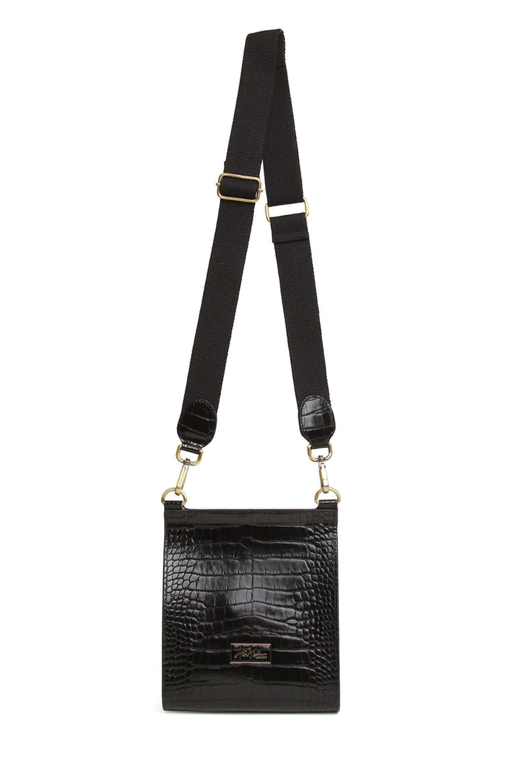 Alice Wheeler AW5952 Black Croc Bloomsbury Cross Body Bag - Shirley Allum Boutique