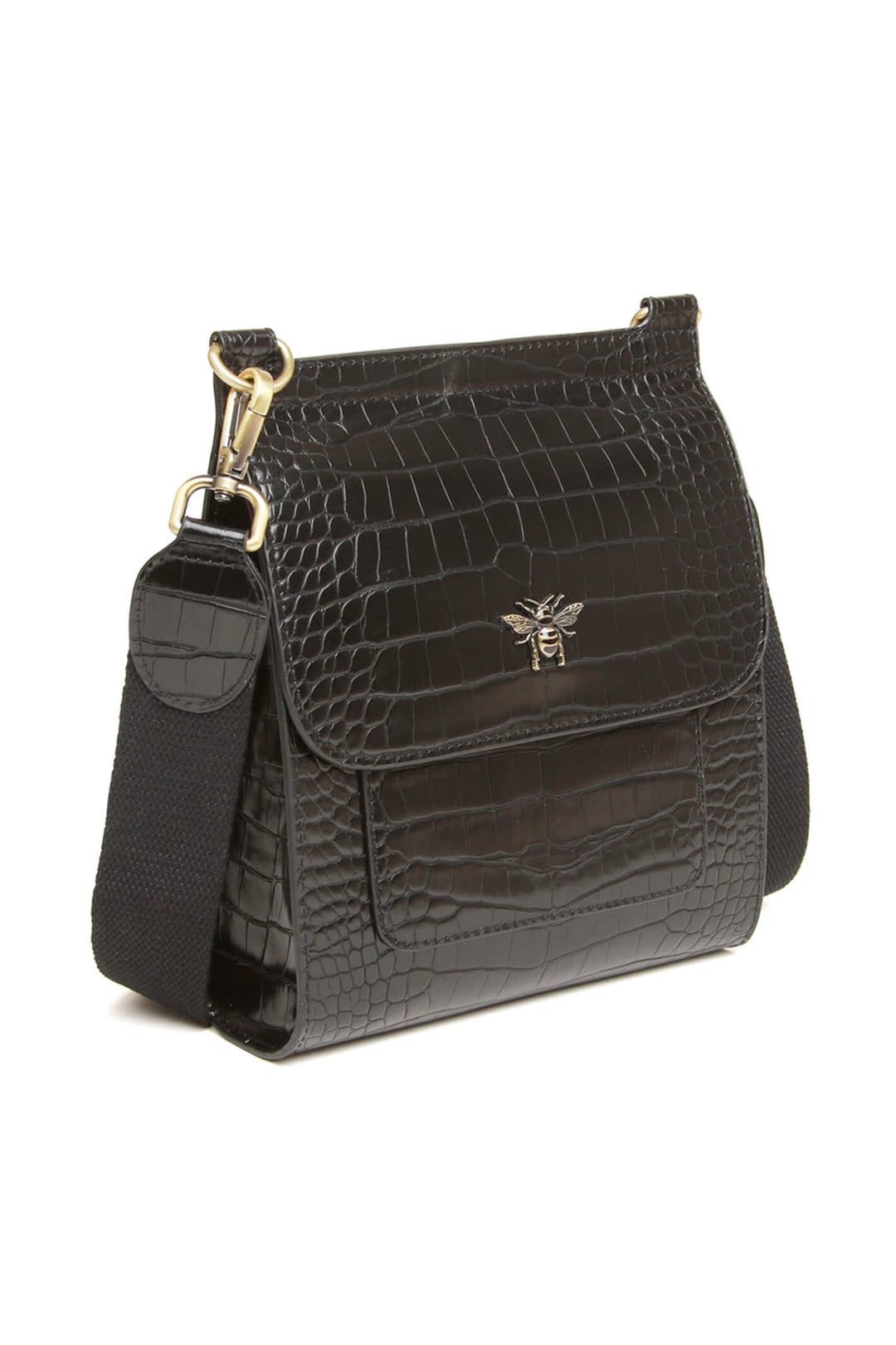 Alice Wheeler AW5952 Black Croc Bloomsbury Cross Body Bag - Shirley Allum Boutique