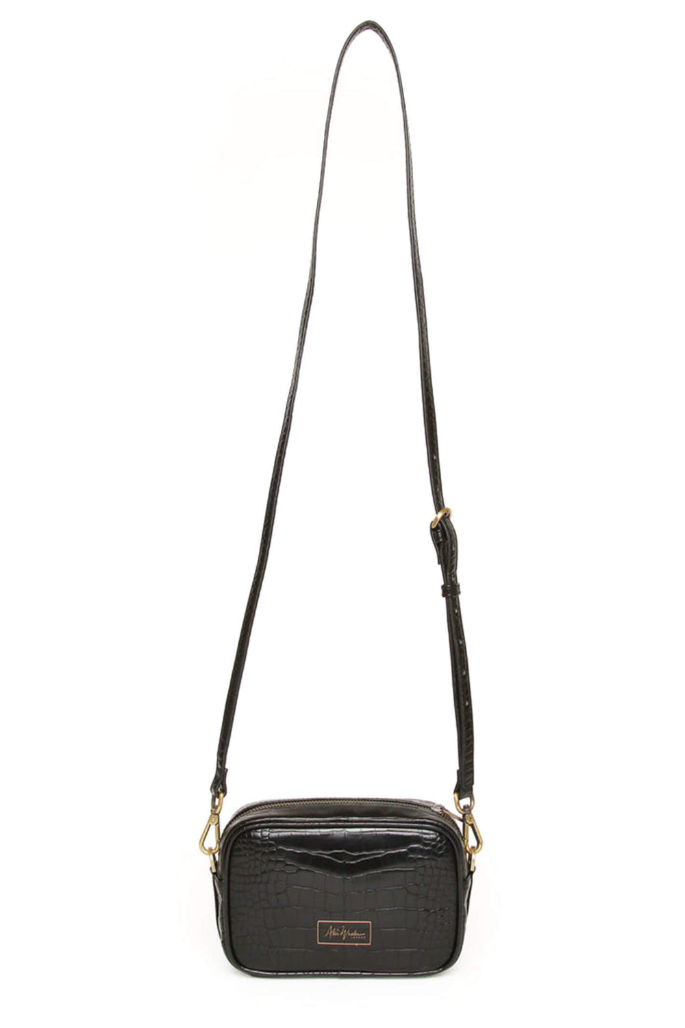 Alice Wheeler AW5953 Black Croc Mini Mayfair CCBB Bag - Shirley Allum Boutique