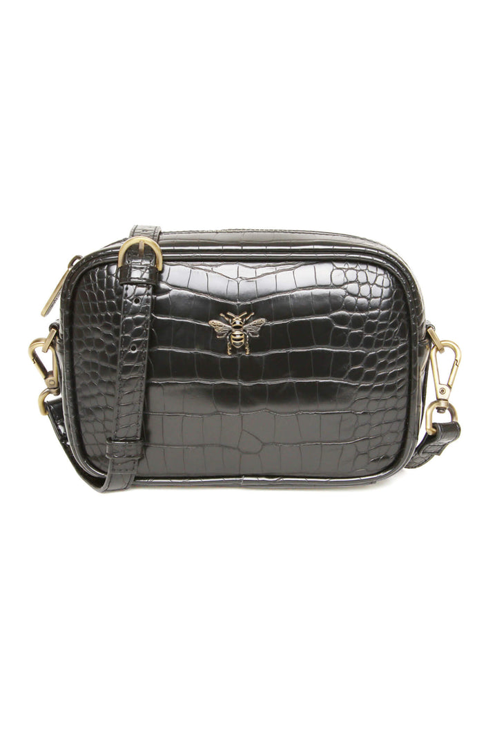 Alice Wheeler AW5953 Black Croc Mini Mayfair CCBB Bag - Shirley Allum Boutique