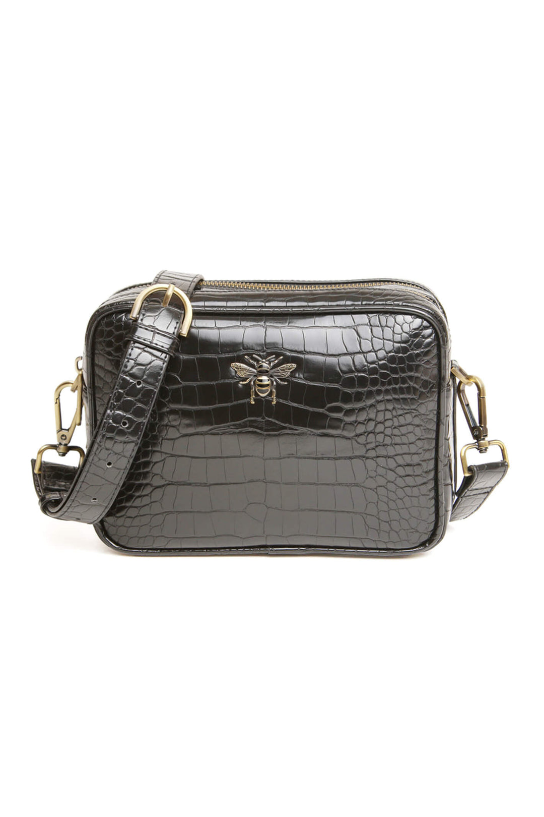 Alice Wheeler AW5954 Black Croc Soho Cross Body Bag - Shirley Allum Boutique