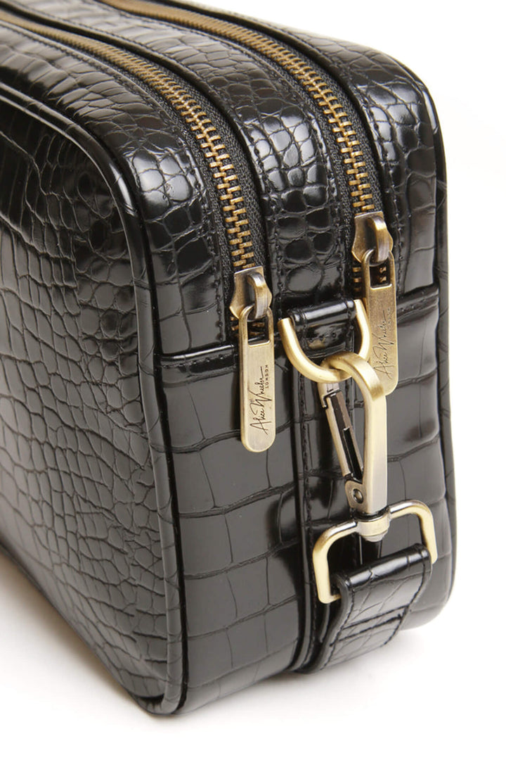 Alice Wheeler AW5954 Black Croc Soho Cross Body Bag - Shirley Allum Boutique