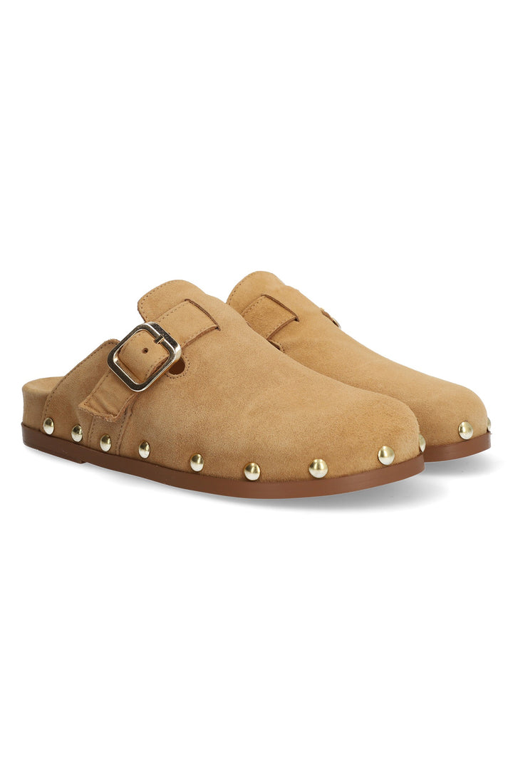 Alpe 5395 11 60 Camel Suede Slip On Mule Clogs