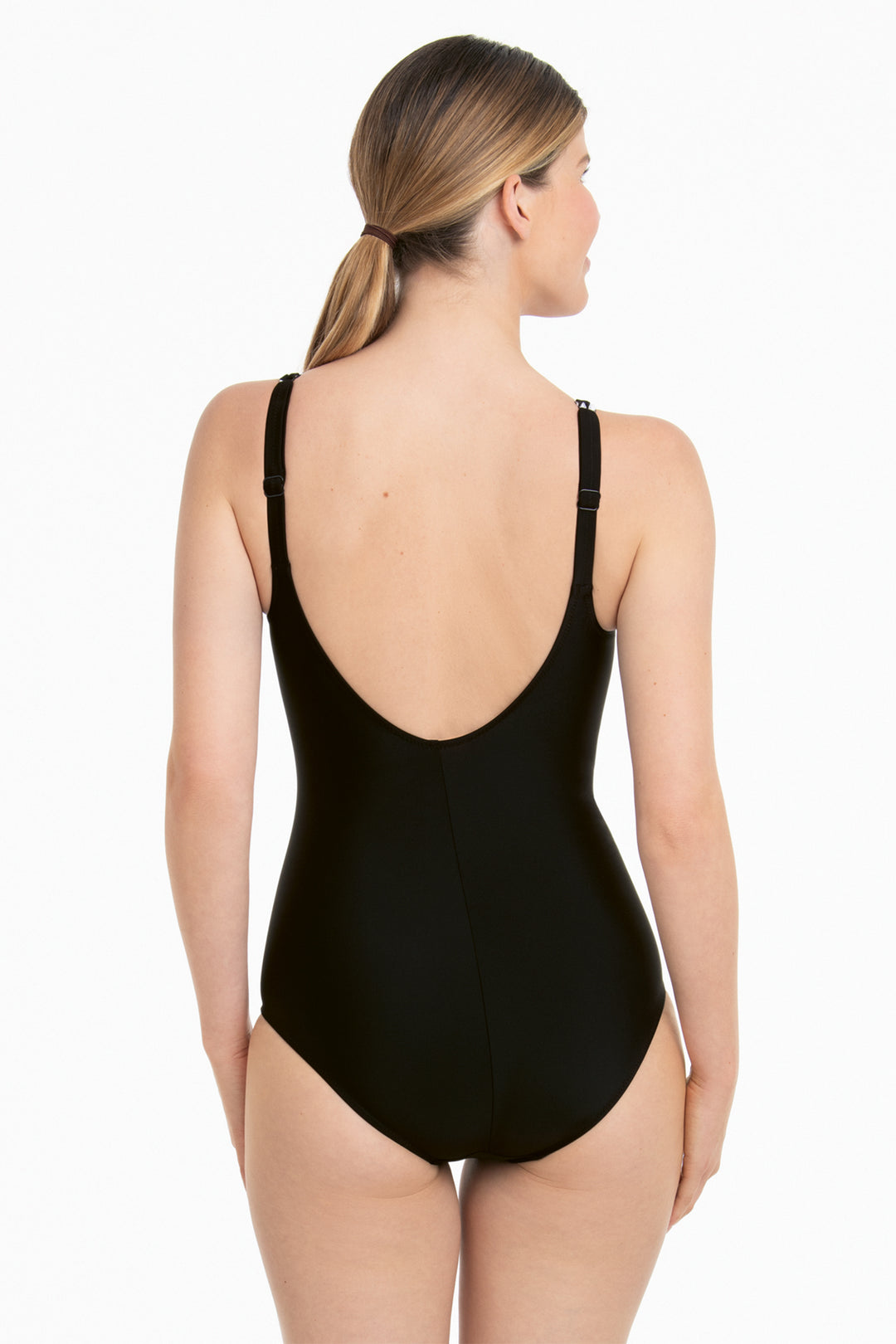 Anita Care Dirban Black White Mastectomy Swimsuit 6316 430, back view