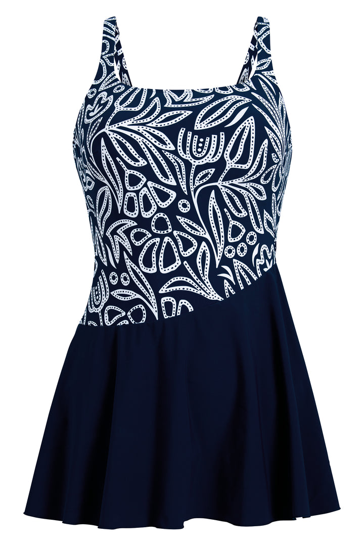 Anita Care Kista Navy Blue White Mastectomy Skirt Swimsuit 6488 345