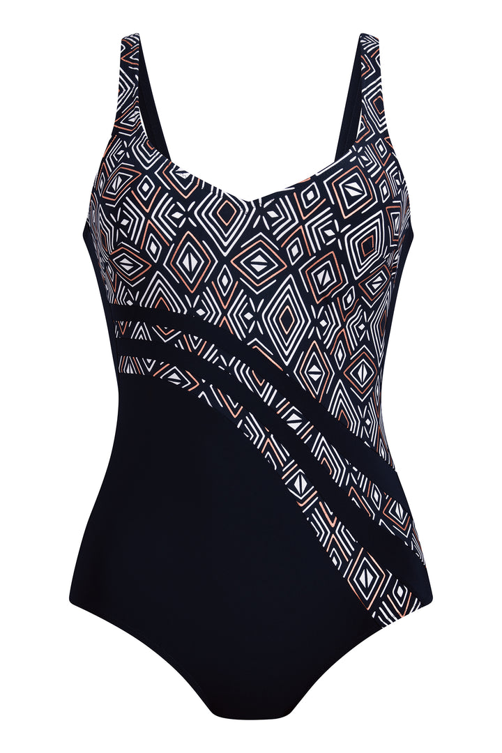 Anita M6 7317 420 Black Gold Geometric Print Swimsuit