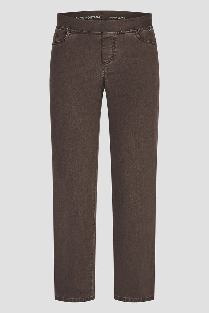 Anna Montana Angelika Coffee Brown Slim Flexi Rom Jeans 1001 87, front flat