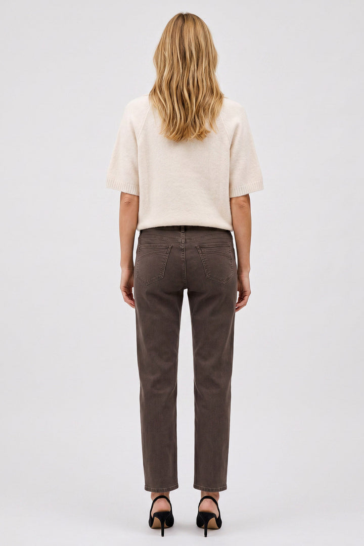 Anna Montana Angelika Coffee Brown Slim Flexi Rom Jeans 1001 87, worn, second view