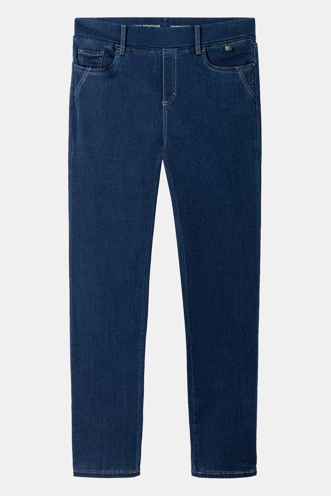 Anna Montana Angelika Stone Wash Blue Slim Flexi Thermo Jeans 1021 048, front flat