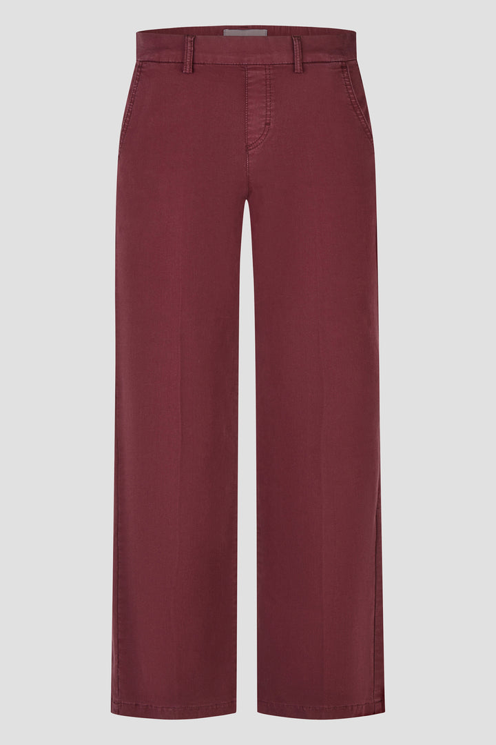 Anna Montana Mila Burgundy Wide Flexi Milano Trousers 1045 521, front flat