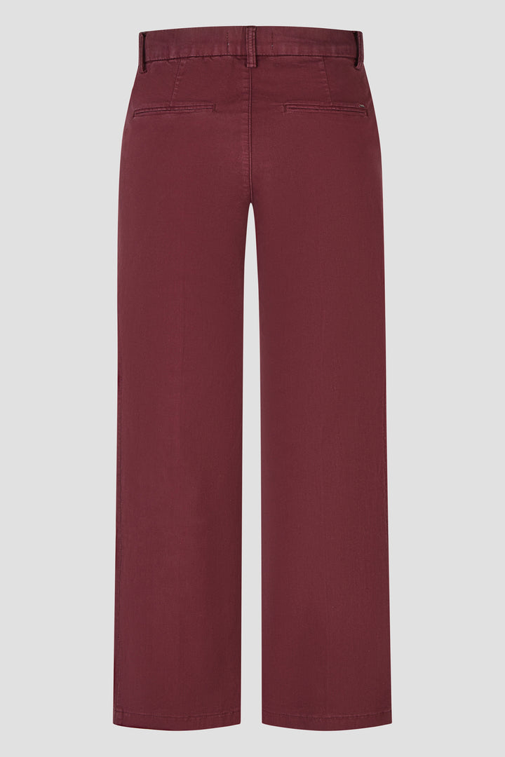 Anna Montana Mila Burgundy Wide Flexi Milano Trousers 1045 521, back flat