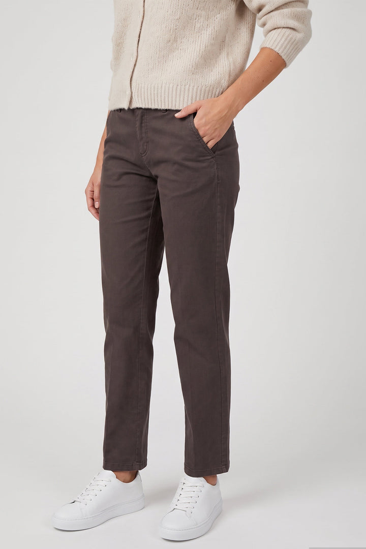 Anna Montana Mila Coffee Wide Flexi Milano Trousers 1045, worn