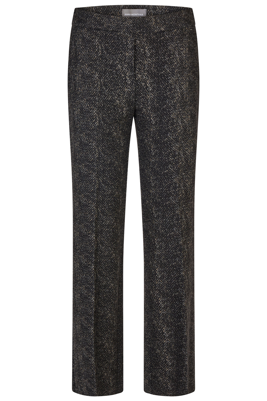 Black patterned pants on a white background