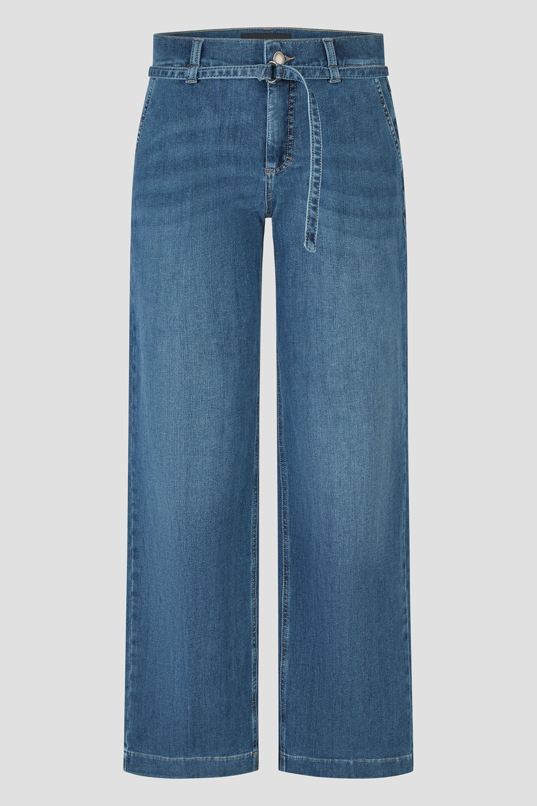 Anna Montana Mila Dusty Blue Used Wide Fit New Haven Trousers 1443, front flat