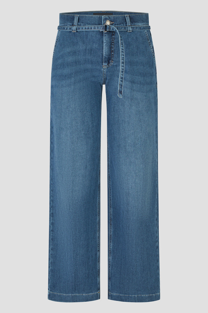 Anna Montana Mila Dusty Blue Used Wide Fit New Haven Trousers 1443, front flat