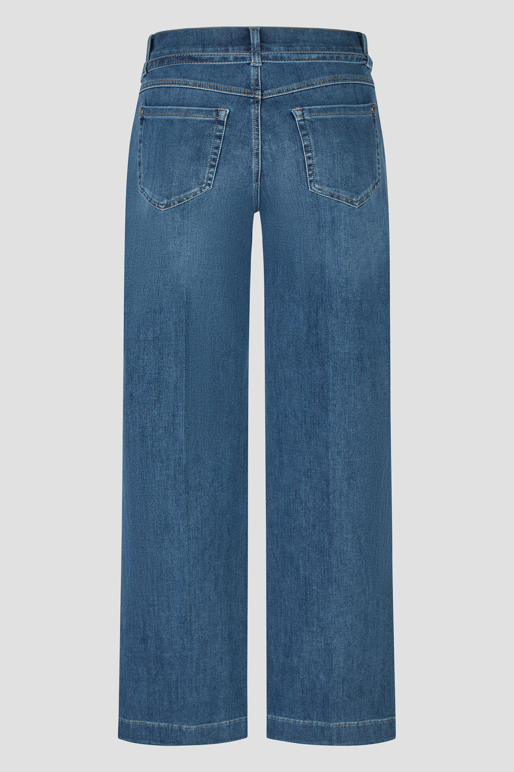Anna Montana Mila Dusty Blue Used Wide Fit New Haven Trousers 1443, back flat