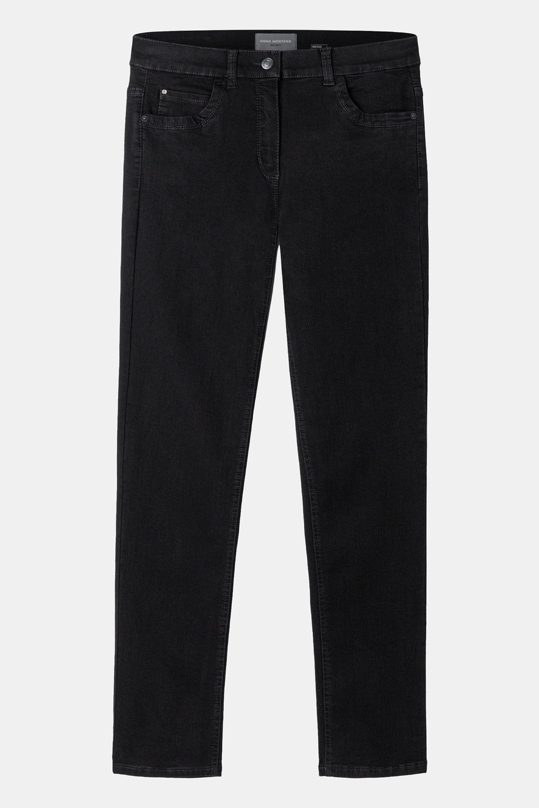 Anna Montana Angelika Black Slim Fit Magic Stretch Jeans 1975 001, front flat