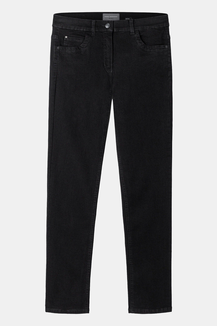 Anna Montana Angelika Black Slim Fit Magic Stretch Jeans 1975 001, front flat