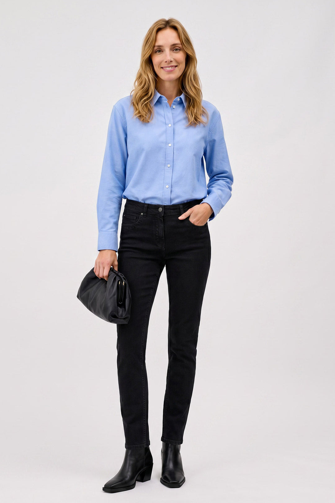 Anna Montana Angelika Black Slim Fit Magic Stretch Jeans 1975 001, back flat