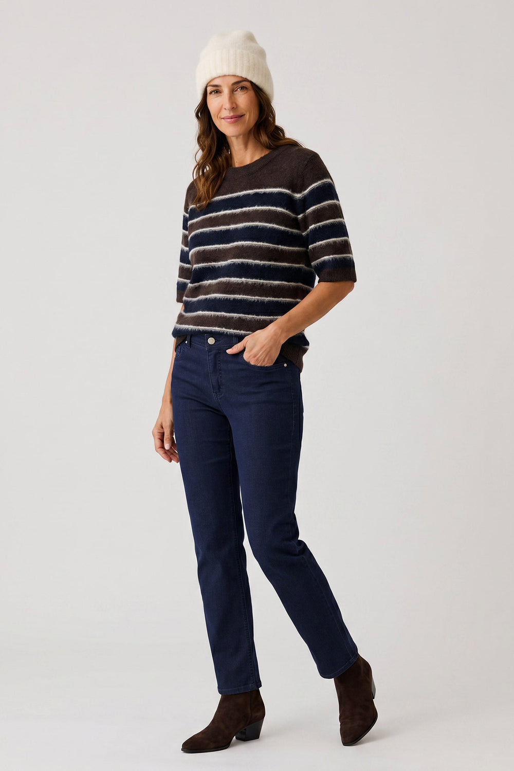 Anna Montana Dora Authentic Blue Comfort Flexi London Jeans 4013 53, back flat