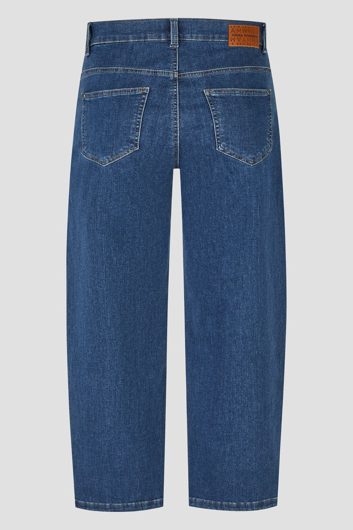 Anna Montana Ruby Dusty Blue Barrel Fit Boston Trousers 5659, back flat