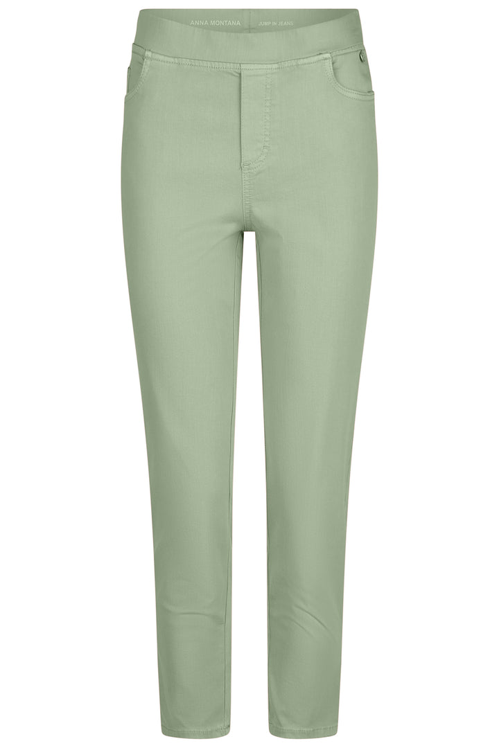Anna Montana Angelika 1106 776 Pear Green Jump In 7/8 Rom Pull On Jeans