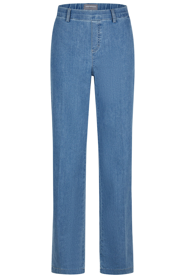Anna Montana Mila 1045 47 Summerstone Blue Wide Leg Milano Pull-On Jeans