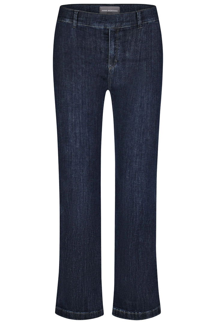 Pair of dark blue jeans on a white background