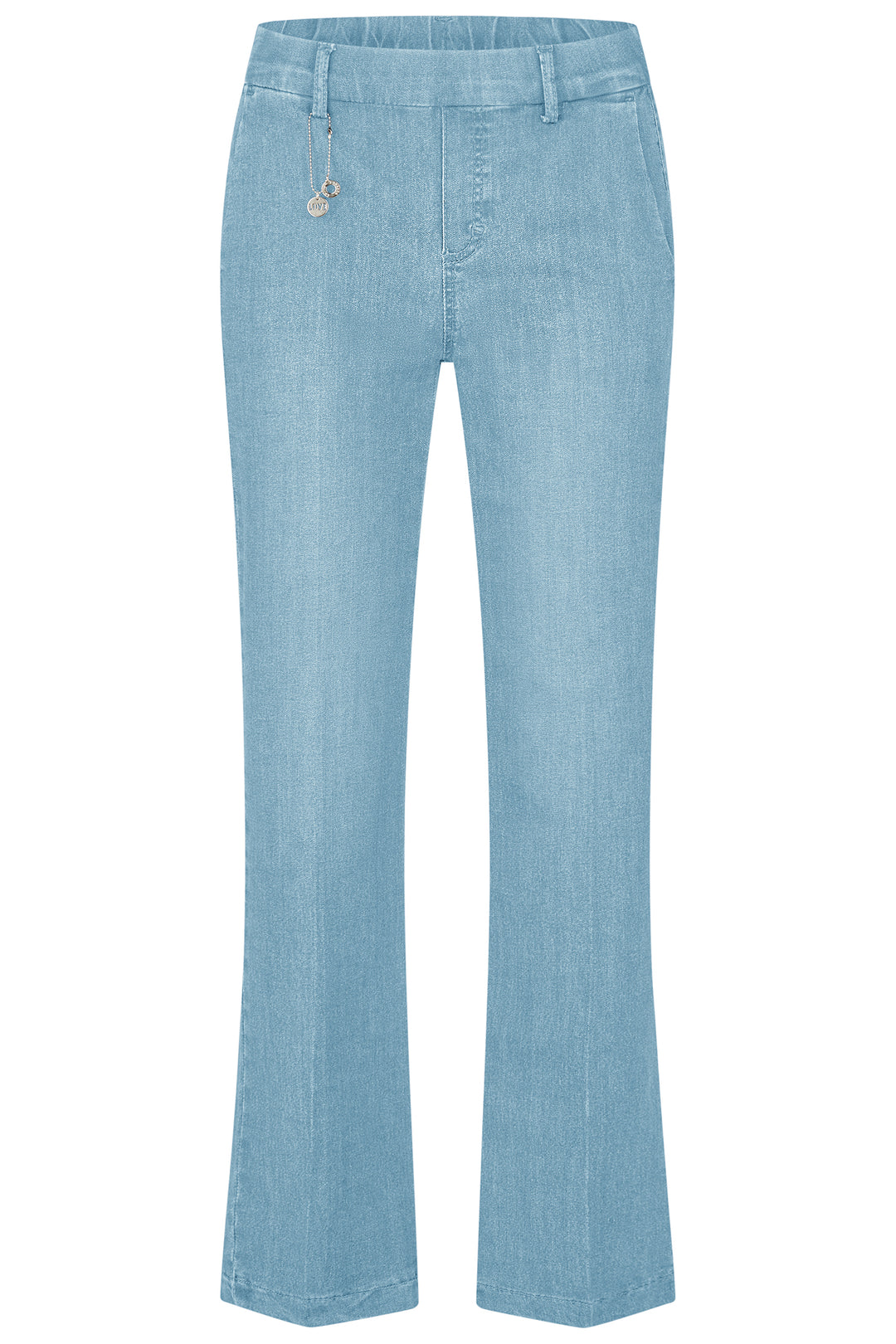 Anna Montana Pull-On Jeans Milano Bleached Blue Wide Leg 1045 96 - Shirley Allum Boutique