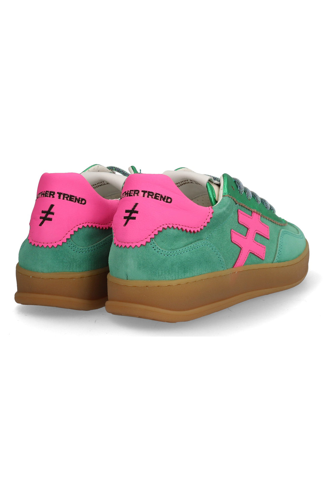 Another Trend A032 11 62 Vento Green Leather & Suede Trainer