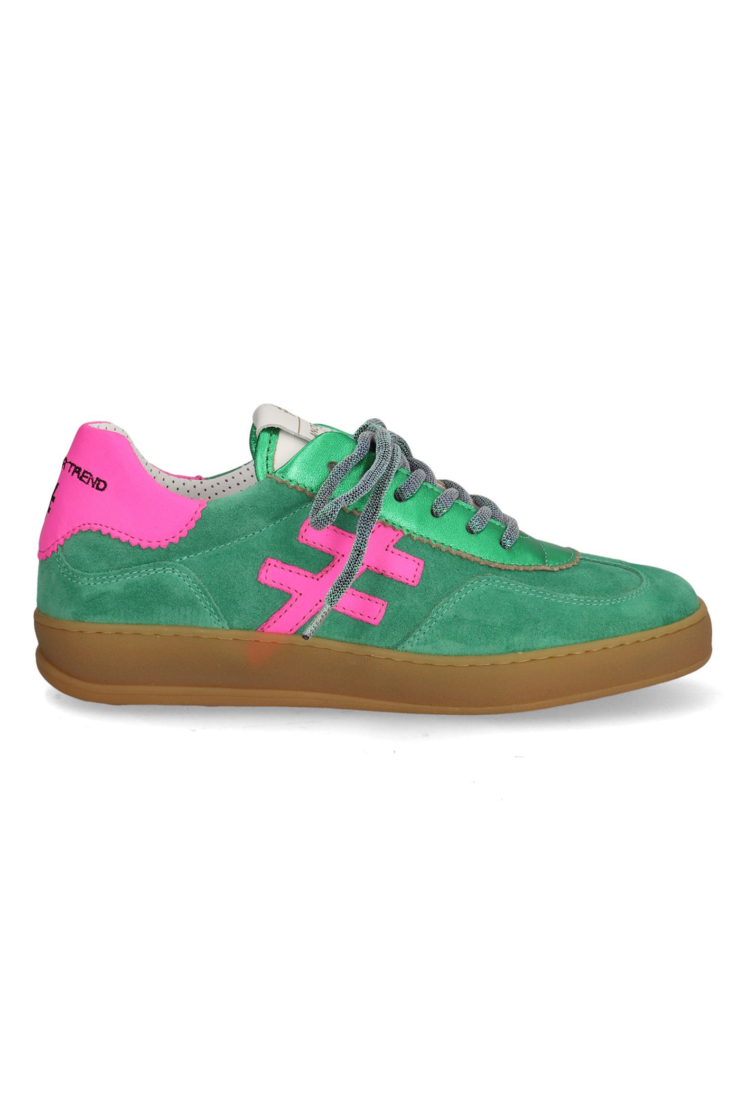 Another Trend A032 11 62 Vento Green Leather & Suede Trainer