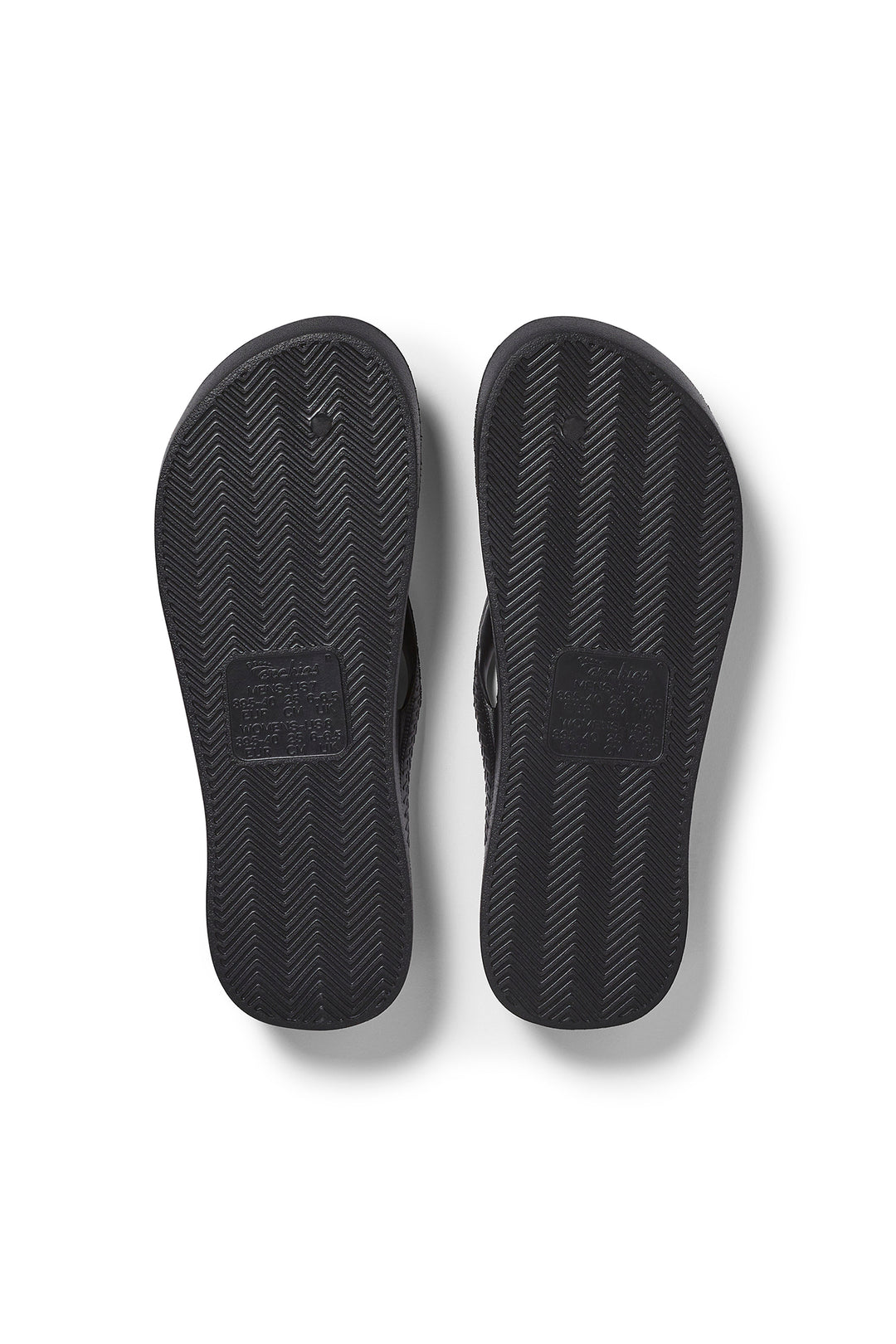 Archies Arch Support Flip Flops Black, grip sole