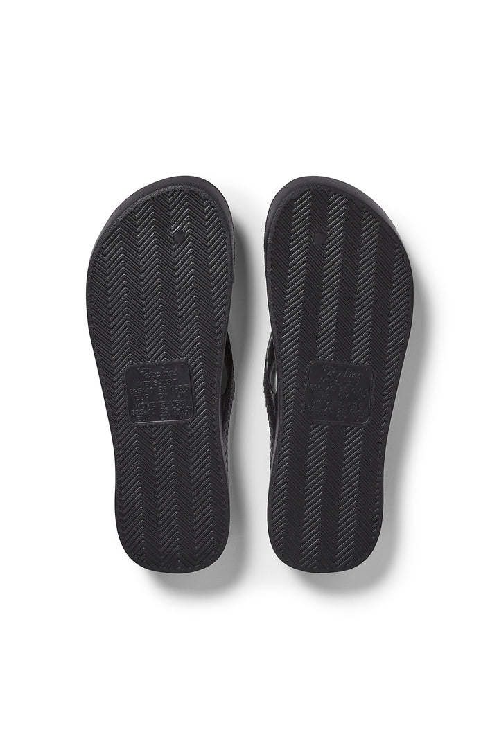 Archies Arch Support Flip Flops Black, grip sole