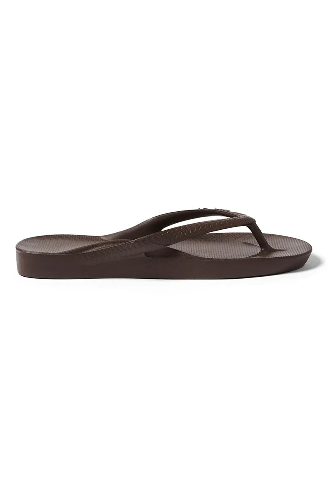 Archies arch support flip flops in brown at Shirley Allum