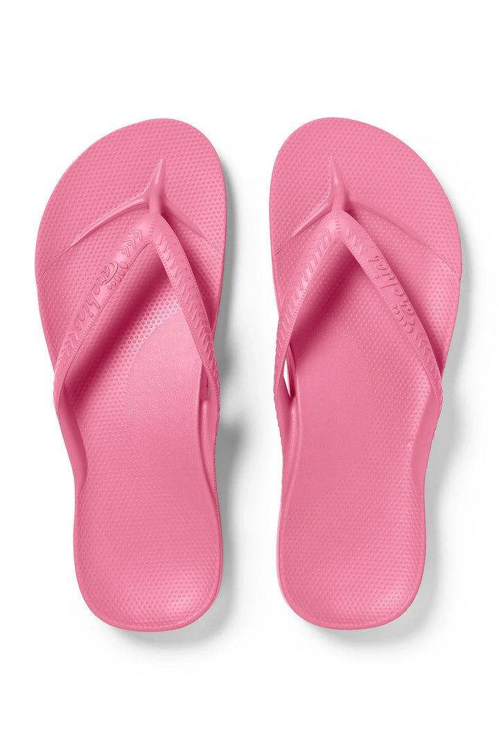 Archies arch support flip flops in hot pink at Shirley Allum
